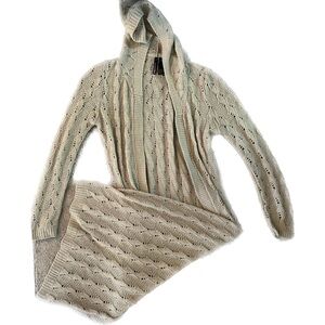 FULL TILT NUDE LONG HOODED CARDIGAN WITH LONG SLEEVES SIZE XS